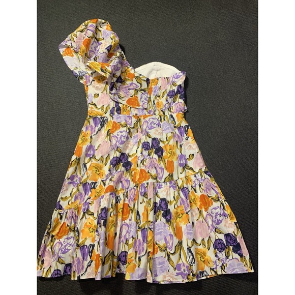 New Adelyn Rae Kylie One Shoulder Mini Dress In Multi Color Floral Size XS - Picture 7 of 7